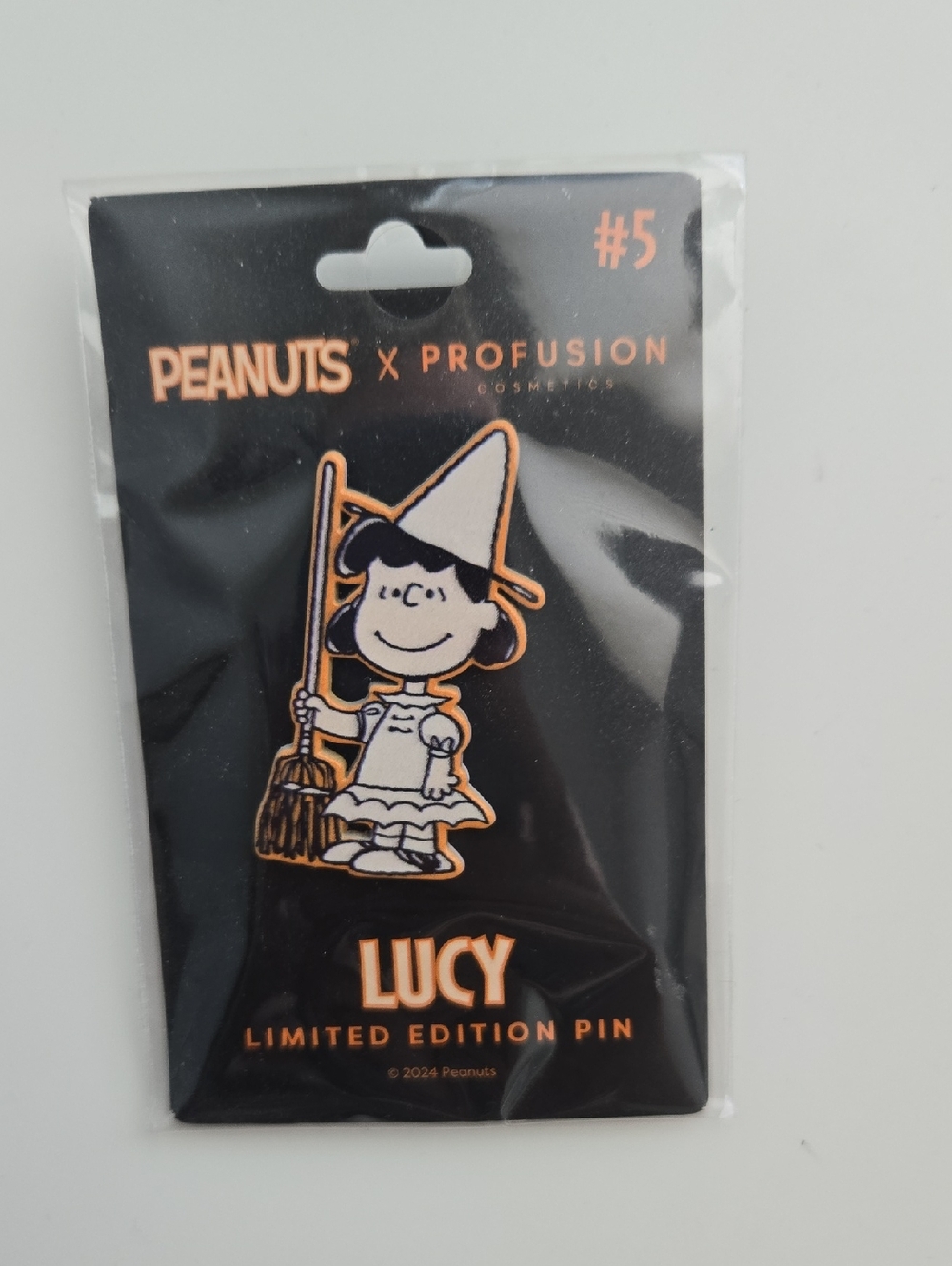 PEANUTS, Limited Edition Enamel Pin - Black, Orange, White